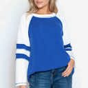 Medium ROYAL BLUE WAVE RIB TUNIC WITH CONTRAST SLEEVES