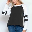 Small BLACK WAVE RIB TUNIC WITH CONTRAST SLEEVES