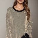  OVERSIZED TWO COLOR WAVE RIB SWEATSHIRT