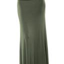 Small OLIVE SOLID MAXI SKIRT