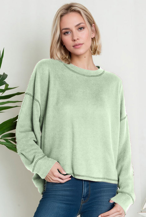 Oversized Crew Neck Sweater Top