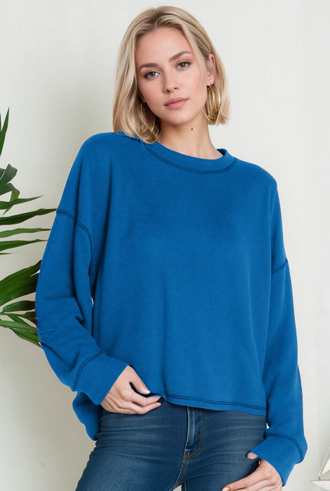 Oversized Crew Neck Sweater Top
