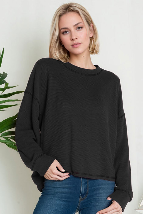 Oversized Crew Neck Sweater Top