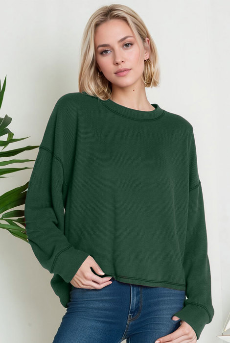 Oversized Crew Neck Sweater Top