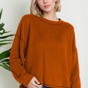 Small MARSALA Oversized Crew Neck Sweater Top