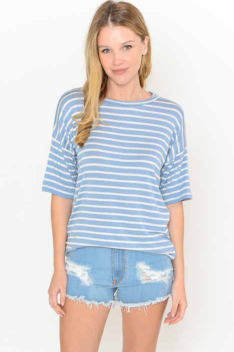 SHORT SLEEVE STRIPE TOP