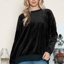 S-M BLACK OVERSIZED PLUSH SWEATSHIRT