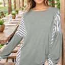  TUNIC TOP WITH STRIPE CONTRAST