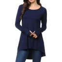 Small NAVY Solid Hi-Low Tunic with Thumb Hole