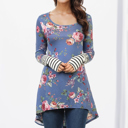  Hi-Low Floral Tunic with Thumb Hole