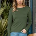  ROUNDED BOTTOM SOLID BASIC LONG SLEEVE TOP