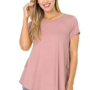 Small ROSE SHORT SLEEVE TOP WITH BACK RUFFLE