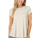 Medium CREAM SHORT SLEEVE TOP WITH BACK RUFFLE
