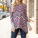  Hi-Low Chevron Tunic with Thumb Hole