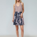 Small NAVY/PINK TIE DYE MIDI SKIRT