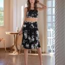 Small BLACK/WHITE TIE DYE MIDI SKIRT