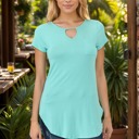 Small MINT ROUNDED BOTTOM SHORT SLEEVE TUNIC