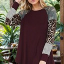 Small PLUM SOLID TUNIC TOP WITH CONTRAST SLEEVES