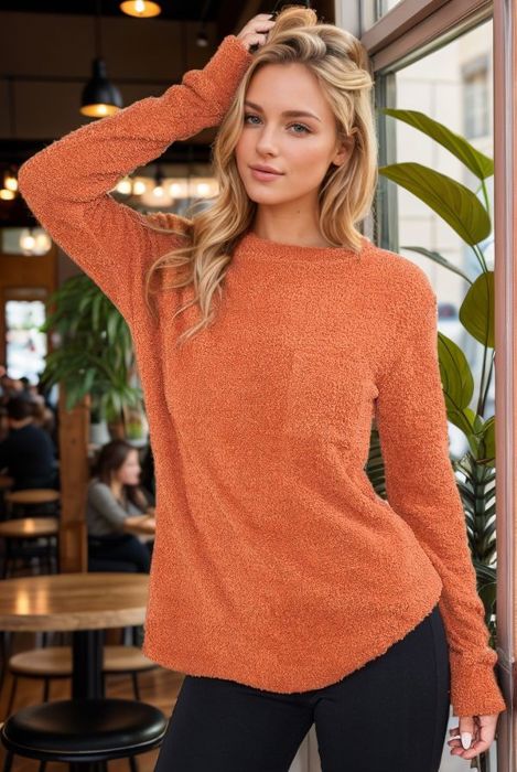 FUZZY SUPERSOFT TUNIC TOP WITH FRONT POCKET