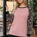Medium ROSE BASEBALL TUNIC WITH LEOPARD PRINT SLEEVES