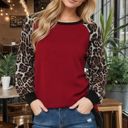  BASEBALL TUNIC WITH LEOPARD PRINT SLEEVES