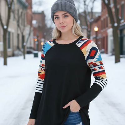 BASEBALL TOP WITH AZTEC SLEEVES