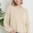 Small OATMEAL Oversized Crew Neck Sweater Top