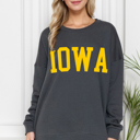 S-M CHARCOAL CUSTOM SOLID FLEECE OVERSIZED SWEATSHIRT