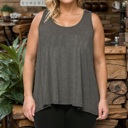 1X CHARCOAL PLUS SIZE RACERBACK TANK TOP