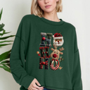  Oversized Crew Neck Top cute HOHOHO PRINT