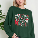  Oversized Crew Neck Top MERRY & BRIGHT PRINT