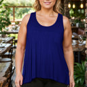 1X NAVY PLUS SIZE RACERBACK TANK TOP