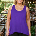 1X PURPLE PLUS SIZE RACERBACK TANK TOP