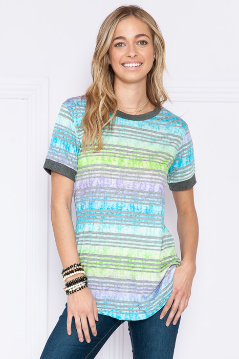 BASIC COLORED STRIPES T-SHIRT
