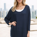 OVERSIZED TUNIC WITH 3/4 SLEEVES