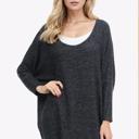 Small BLACK OVERSIZED TUNIC WITH 3/4 SLEEVES