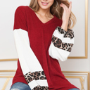  OVERSIZE V-NECK TUNIC WITH CONTRAST SLEEVES