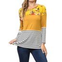 Small MUSTARD Floral Solid Stripe Color Block Tunic