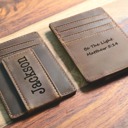  Front Pocket Slim Card Holder & Magnet Money Clip, Minimalist Leather Wallet, Groomsman Favor, CHRISTMAS GIFT