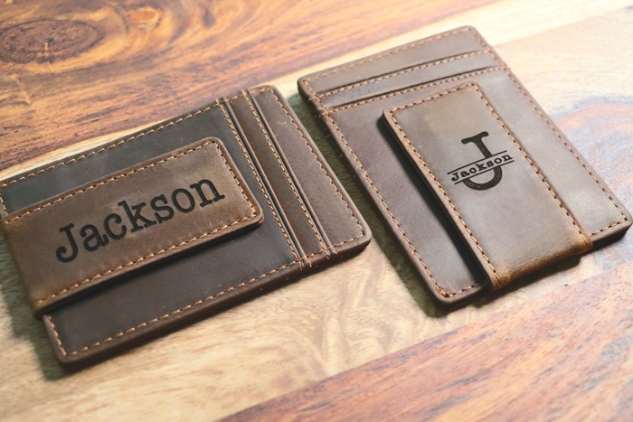 Front Pocket Slim Card Holder & Magnet Money Clip, Minimalist Leather Wallet, Groomsman Favor, CHRISTMAS GIFT