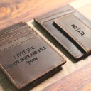  Front Pocket Slim Card Holder & Magnet Money Clip, Minimalist Leather Wallet, Groomsman Favor, CHRISTMAS GIFT