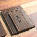  Front Pocket Slim Card Holder & Magnet Money Clip, Minimalist Leather Wallet, Groomsman Favor, CHRISTMAS GIFT