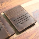  Front Pocket Slim Card Holder & Magnet Money Clip, Minimalist Leather Wallet, Groomsman Favor, CHRISTMAS GIFT
