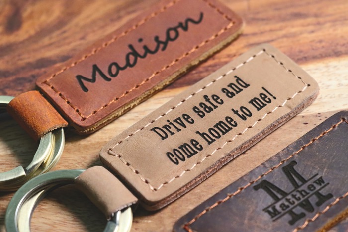 Personalized Leather Keychain, Customized Keychain, Custom Leather Key chain, coordinates key chain longitude latitude keychain, Best Gift