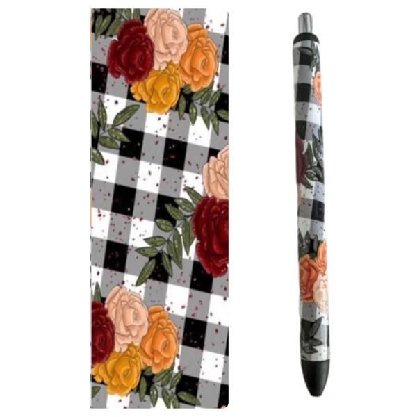 Fall Checkered Pen With 1 Refill