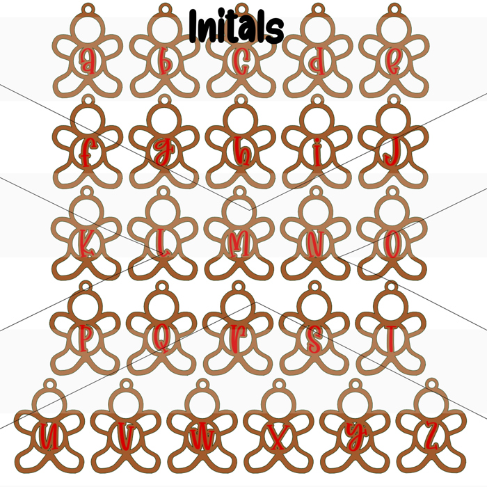 Custom Inital Gingerbread Ornament
