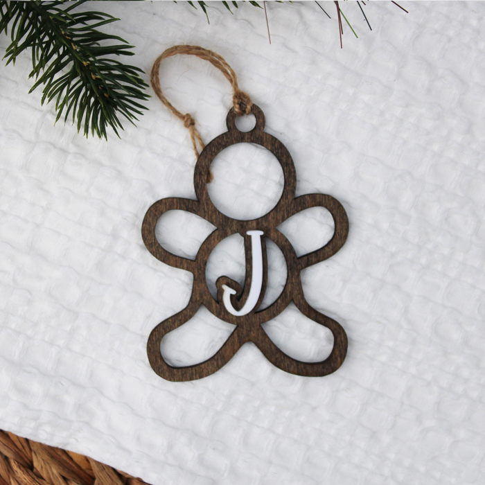 Custom Inital Gingerbread Ornament
