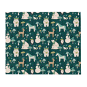 Whimsical Winter Teal Forest Whimsical Winter Throw Blankets for Kids