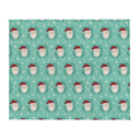 Whimsical Winter Blue Santa Claus Whimsical Winter Throw Blankets for Kids