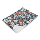 Rust and Royal Floral Throw Blanket Floral Throw Blankets